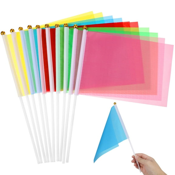 NICEXMAS Square Polyester Hand Waving Flag 50Pcs 11.8X8.3X5.5In