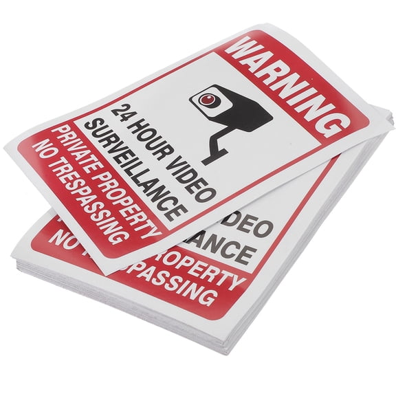NICEXMAS Multi Camera Hours Sign Sticker for Home Outdoor Warning Decal Durable Adhesive Safety Label