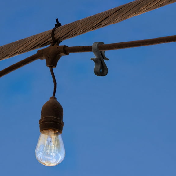 NICEXMAS 50Pcs Black Gutter Clips For Weatherproof Outdoor Lighting And Holiday Decorations