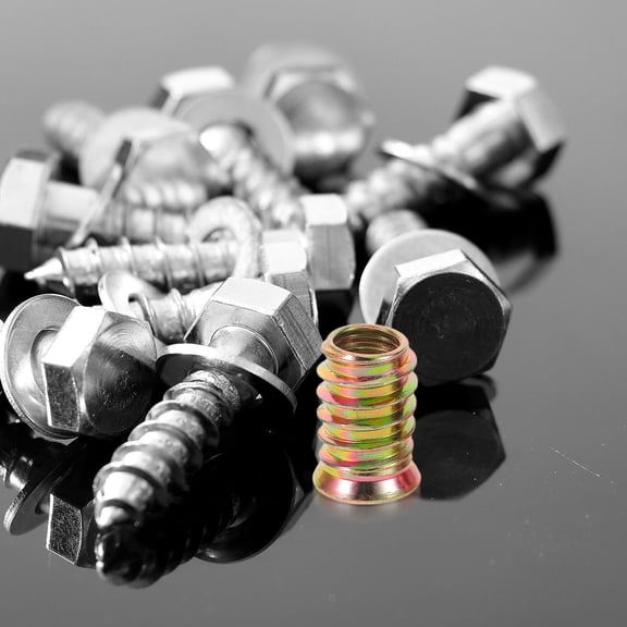 NICEXMAS 50Pcs Easy to Install Wood Thread Inserts with Protective Zinc Coating for Furniture