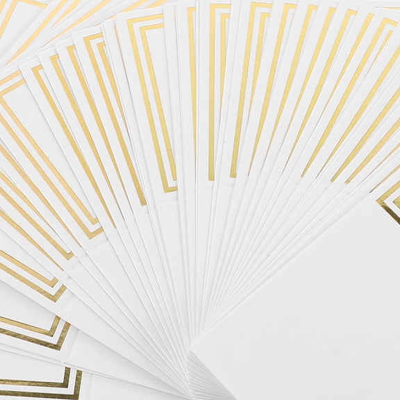 NICEXMAS 50Pcs Elegant White Foldable Wedding Place Cards Paper Tent Table Signs for Banquets and Parties