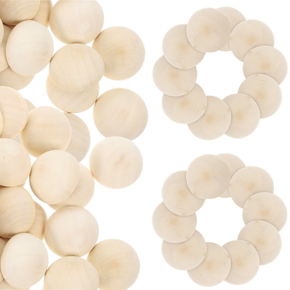 NICEXMAS 50Pcs Small Wood Beads for Diy and Custom in Light Yellow
