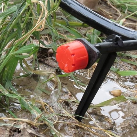 NICEXMAS 50Pcs Garden Hose Stakes Black for Yard Irrigation and Drip System Support