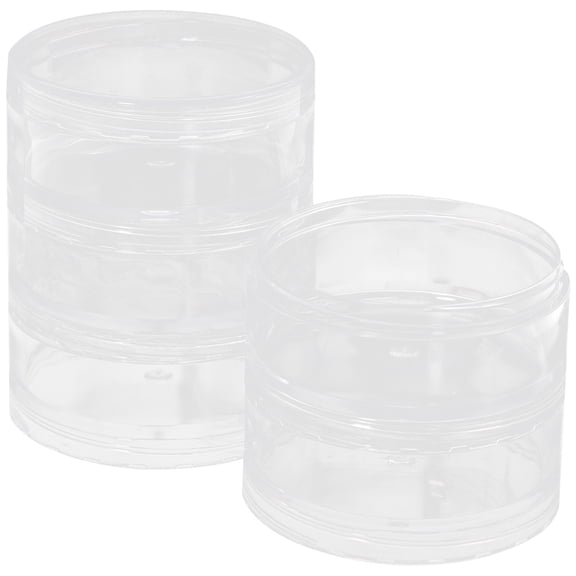 NICEXMAS Nicexmas Transparent Cylinder Stackable Container Box for Cosmetics and Small Items