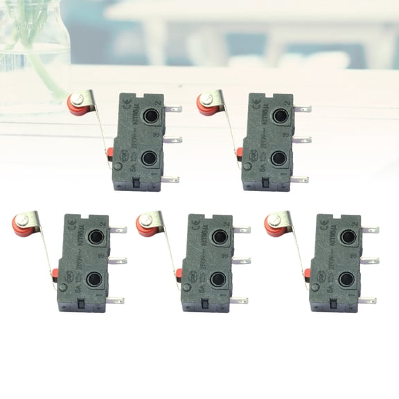 NICEXMAS 5Pcs Micro Switch Limit Switch Metal Red for Electronic Devices