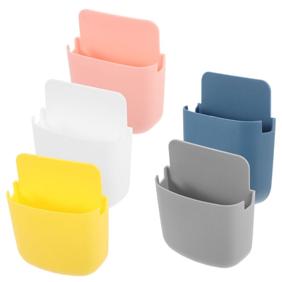 NICEXMAS 5-Pack Punch-Free Wall Hanging Storage Boxes, Lightweight ABS Material for Home Organization
