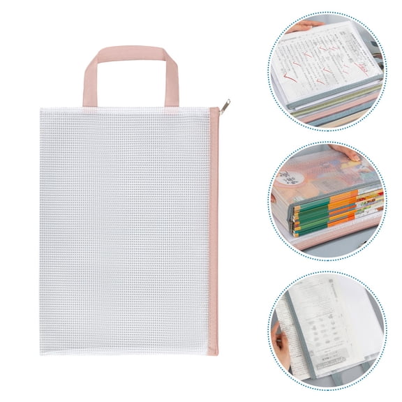 NICEXMAS 5-Pack Rectangular Zippered File Folders for Paper Organization and Storage, Ideal for Office, Travel, and Home Use