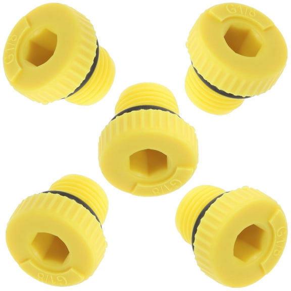 NICEXMAS 5Pcs Yellow Nylon Screw Hole Plugs for Hydraulic System Maintenance Sealing Cap