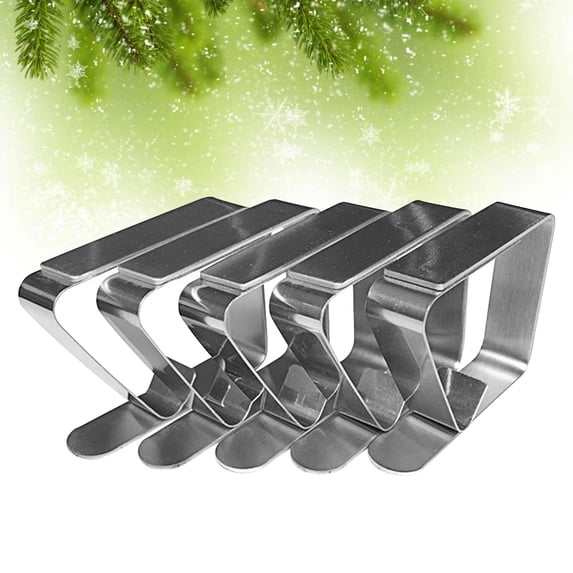 NICEXMAS 5Pcs Premium Stainless Steel Tablecloth Clips Secure Tablecloth Holders for Picnics and Buffets