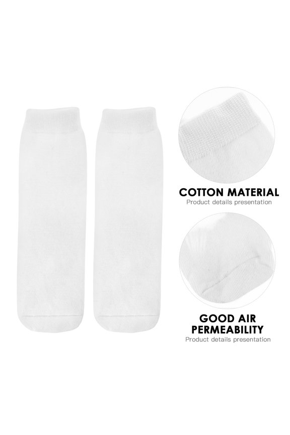 6 Pairs of Blank White Sublimation Socks Printable Socks Straight Blank Socks