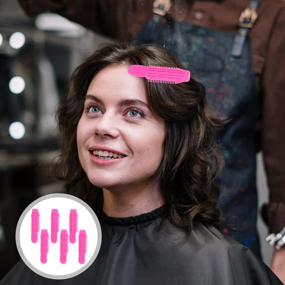 NICEXMAS 6 Pcs Curlers for Short Hair Curly Tools Rollers Bangs Miss Women's Rosy