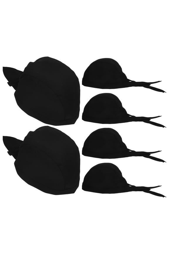6 Pcs Unisex Chef Caps Cotton Cloth Hat Small Custom Tall Men's Black