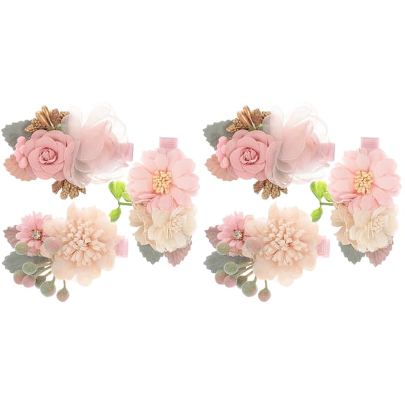 NICEXMAS 6 pcs Flower Hair Clip Floral Hair Clip Toddler Hair Clips Kids Hair Accessories Hair Clips