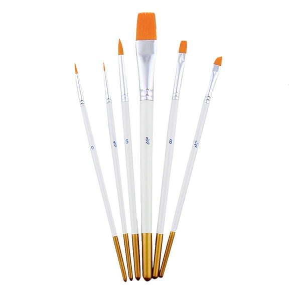 NICEXMAS 6Pcs White Sugar Craft Pens for Cake Decorating with Fine Brush for Professional and Home Use