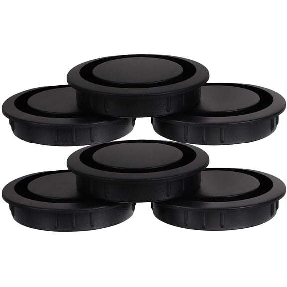 NICEXMAS 6-Pack Black Round Soffit Vent Covers Plastic for Home Cabinet Ventilation and Airflow