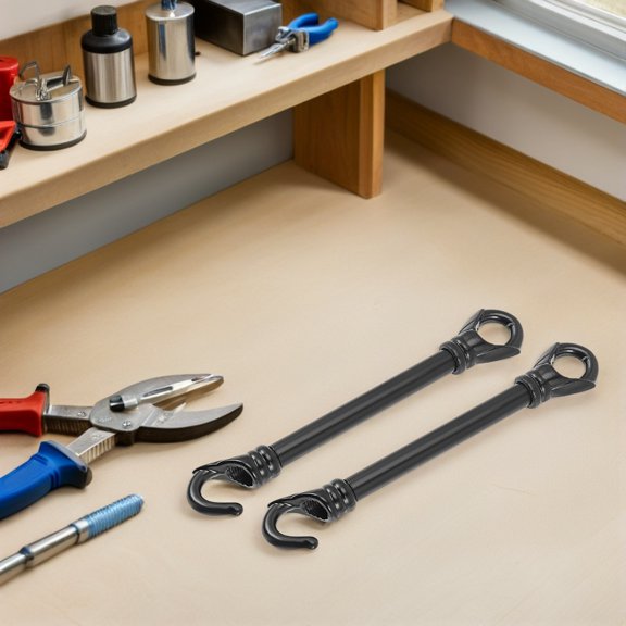 NICEXMAS 6Pcs Black Ceiling Light Suspension Rods with Hook Easy Install Stainless Steel Hanging Parts