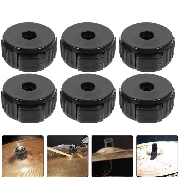 NICEXMAS 6Pcs Black Plastic Cymbal Accessories Drum Quick Release Caps for Easy Installation
