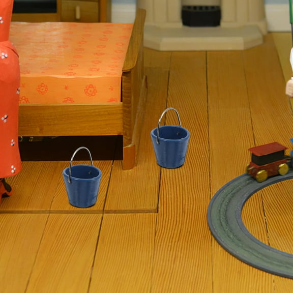 NICEXMAS 6Pcs Versatile Dark Grey Buckets for Small Garden and Craft Display Scenes