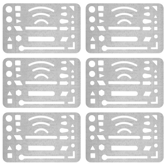 NICEXMAS Drafting Stencils Engineering Erasing Shield Silver 6Pcs