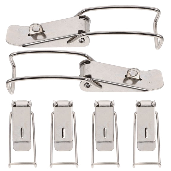 NICEXMAS 6Pcs Door Latch Guard Stainless Steel Hinge Lock Key Latch For Heavy Duty Applications