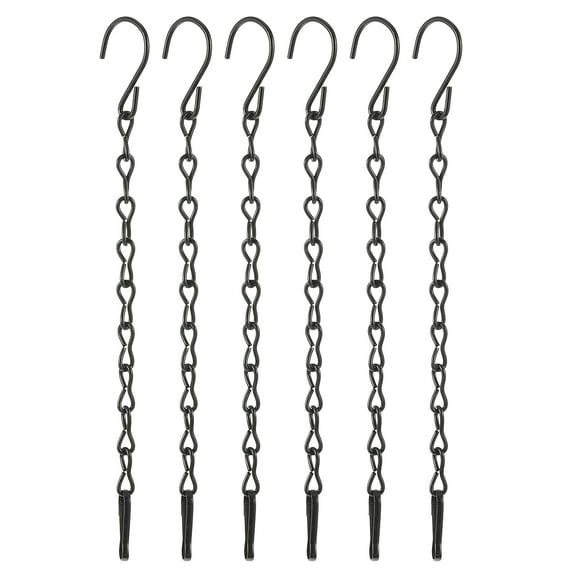 NICEXMAS Black Metal Hanging Chain with Hooks for Bird Feeders and Plant Decorations