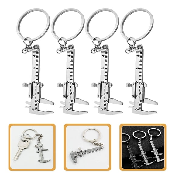 NICEXMAS Zinc Alloy Caliper Keychain, Versatile Pocket Tool, Stylish and Durable, 6Pcs