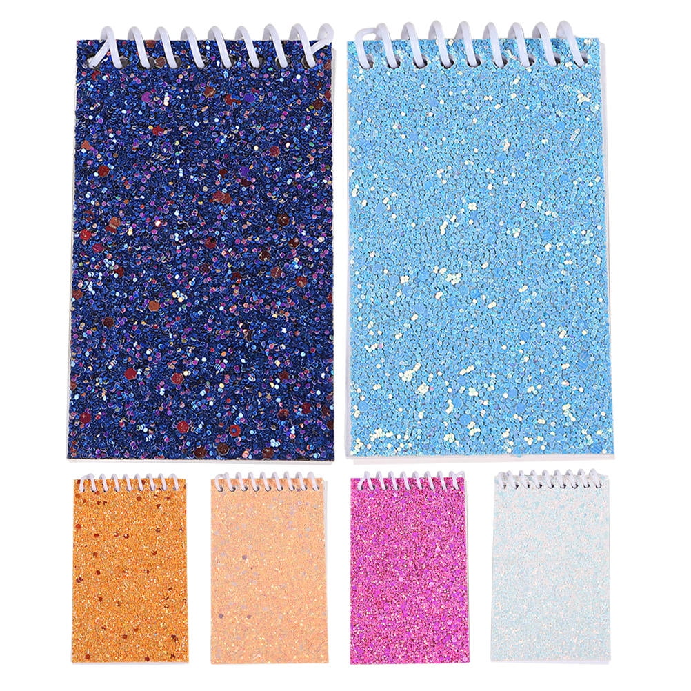 NICEXMAS 6Pcs Paper Metal Mini Notebooks for Creative Writing On-the-Go with Fashionable Sequin Design
