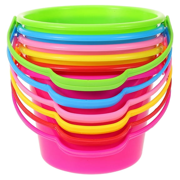 NICEXMAS 6Pcs Small Beach Buckets Durable Lightweight Buckets for Summer