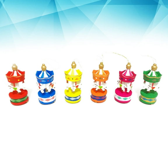 NICEXMAS 6pcs Decorative Carousel Horse Toy Assorted Color for Family Topping