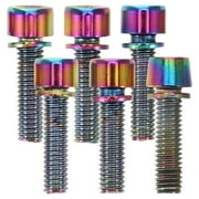 NICEXMAS 6Pcs Durable Titanium Steel Bike Bolts Compatible with Most Bicycle Stems Stable Fit
