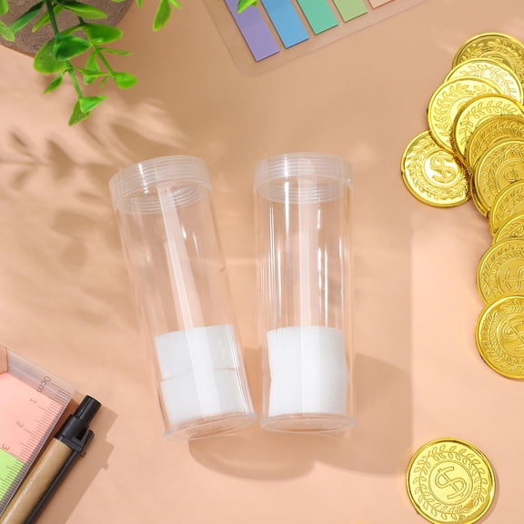 NICEXMAS 6Pcs Clear Coin Storage Tubes for Collectors with Sealed Caps and Convenient Usage