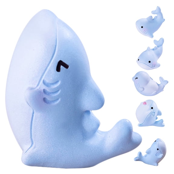 NICEXMAS 6pcs Small Figurines Ocean Resin Animals Figures Sky Blue Tabletop Decor Garden Decor