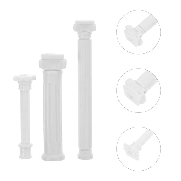 NICEXMAS Set of 6 White Roman Column Figurines for Tabletop, Sand Table Display, Home and Office Decorative Accents