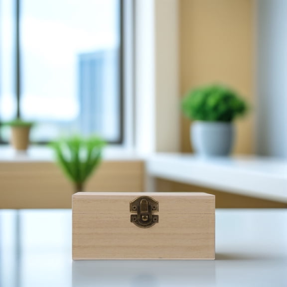 NICEXMAS Wood Crate Box with Lid for Home Decoration 6Pcs 5.50x4.13x2.55 Inch