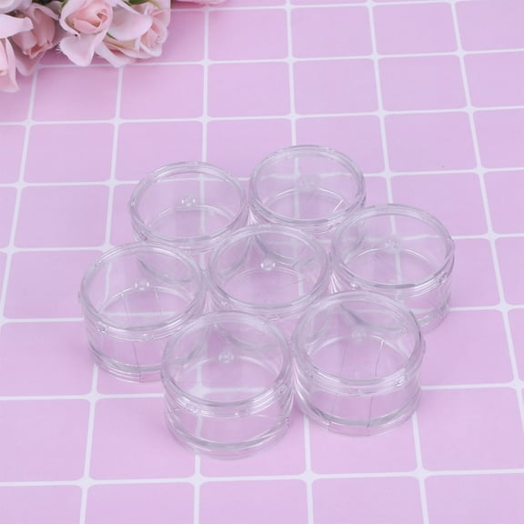 NICEXMAS 7 Days Clear Stackable Portable Mini Sealed Organizer Round Pill Case (White)