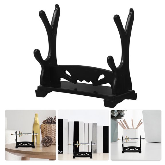 NICEXMAS 8Pcs Multifunctional Sword Display Stand Black Desktop Mount for Home Decor