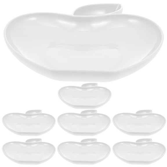NICEXMAS Fruit Trays for Serving Apple Shaped Snack Tray White 8Pcs