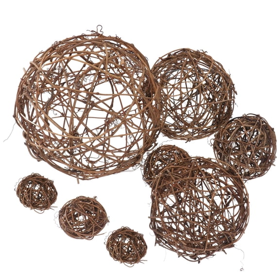 NICEXMAS 8pcs Decorative Rattan Balls for Party Home Decor Creative DIY Photo Props