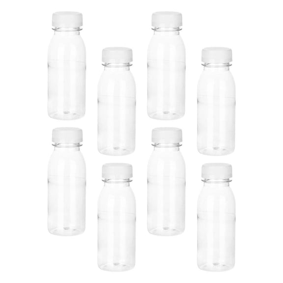NICEXMAS Clear PET Tea Drinking Bottles Set, 8 Pieces Simple Design for Beverage Storage and Daily Use