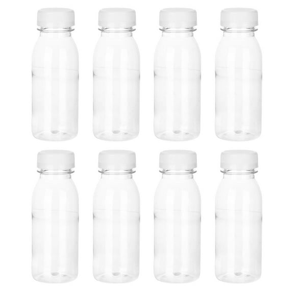 NICEXMAS Clear PET Tea Drinking Bottles Set, 8 Pieces Simple Design for Beverage Storage and Daily Use