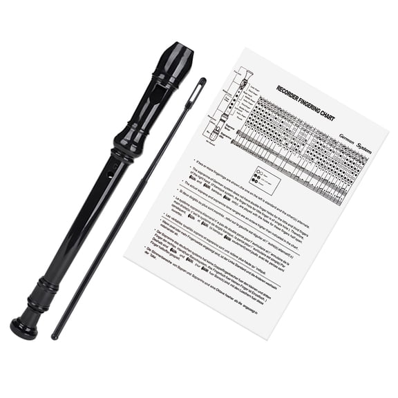 NICEXMAS ABS Resin Black Recorder Flute Instrument 8 Hole Air Tight Wind Instrument