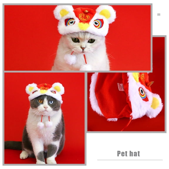 NICEXMAS Polyacrylic Fiber Red Puppy Hat Lion ce Pet Cap for Daily Use and Photography