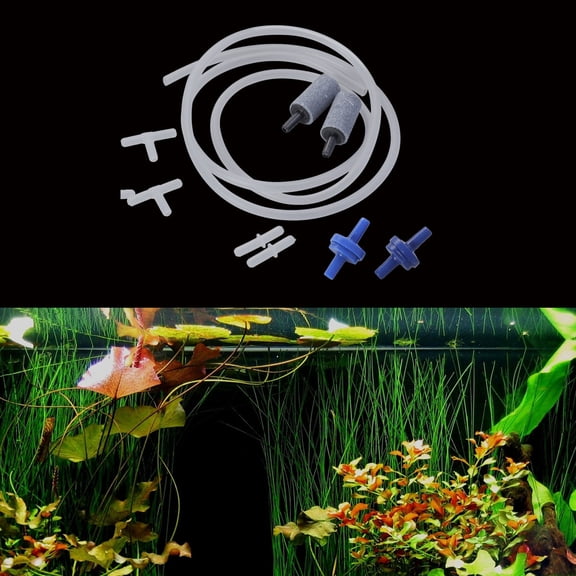 NICEXMAS 2Pcs Standard Airline Tubing with Air Valves for Aquarium Use