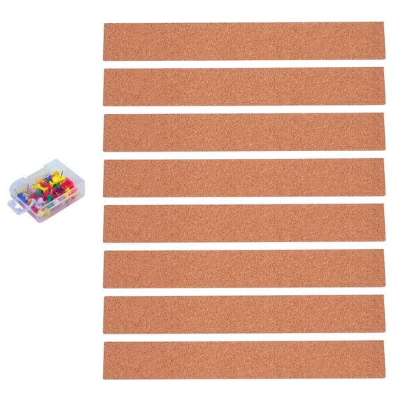 NICEXMAS Announcement Board Strips Corkboard for Office Light Brown 1 Set Home Decor