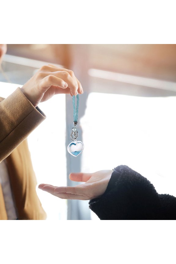 Assorted Color Heart Shape Keychain with Glitter Moving Sand for Hanging Keys