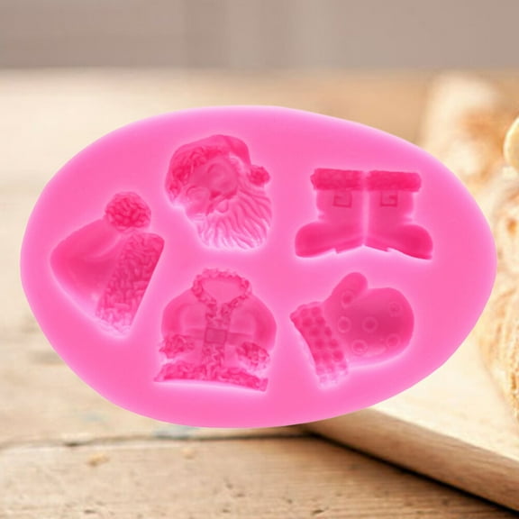 NICEXMAS Silicone Mold Pink 1Pack Chocolate Candy Fondant Mold 4.3 x 2.9 x 0.7 in