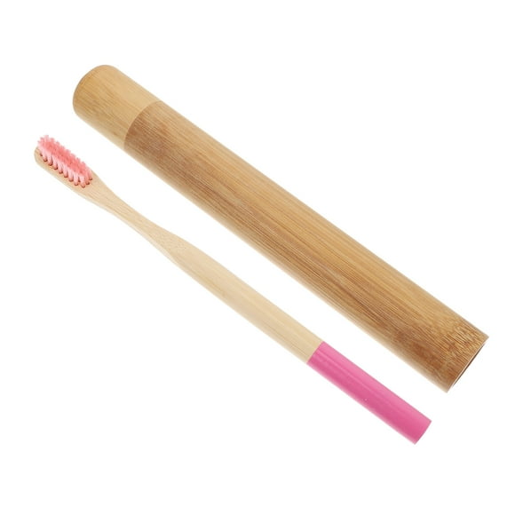 NICEXMAS Bamboo Toothbrush Cleaning Toothbrush Pink Smooth 1 Pair