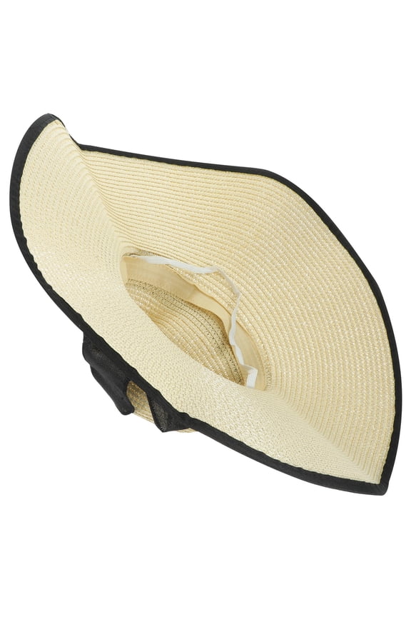 Beach Hats Women Wide Brim Paper Grass for Outdoor Sports 1Set