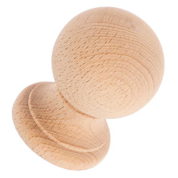 NICEXMAS Solid Wood Finials for Bed Posts Roman Style Carved Indoor Decorative Caps Beige