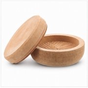 NICEXMAS Beige Wooden Grain Grinder for Home Use Handheld Manual Tool for Wheat Shelling and Bran Removal
